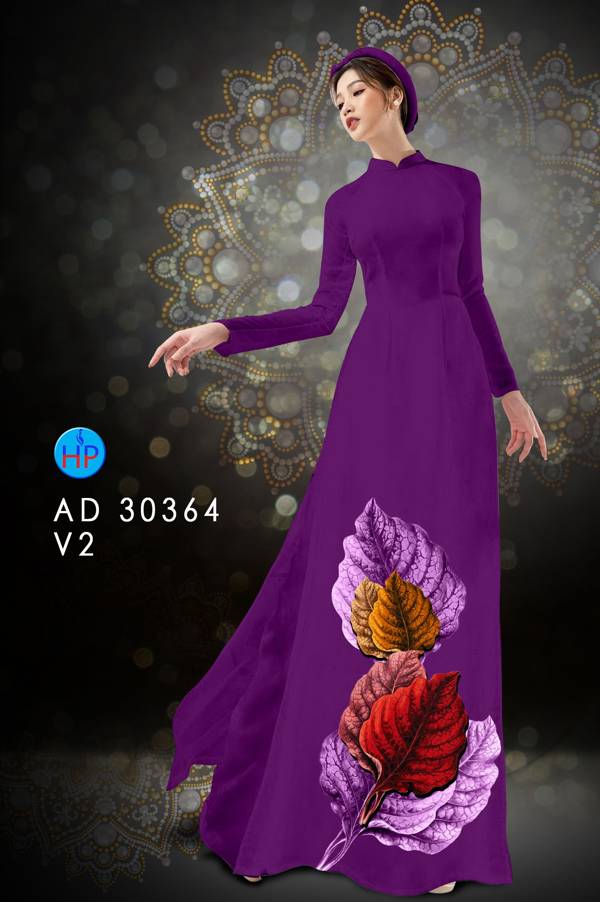 Vải Áo Dài In Hình Lá Thiết Kế 2021 AD 30364