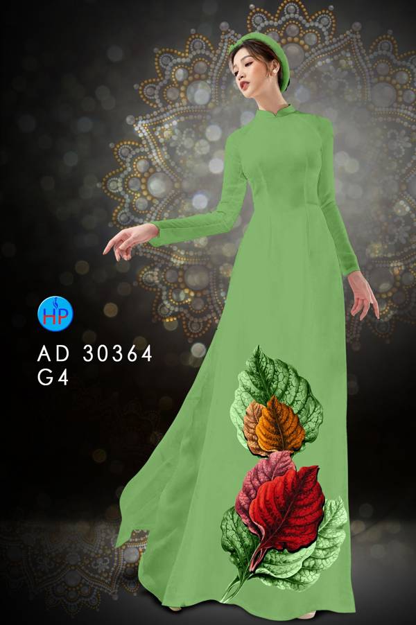 Vải Áo Dài In Hình Lá Thiết Kế 2021 AD 30364