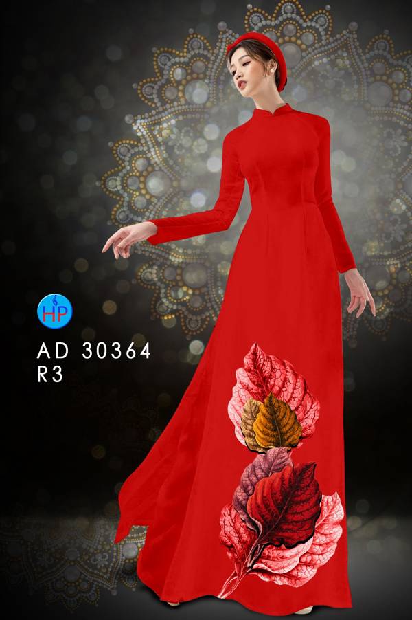 Vải Áo Dài In Hình Lá Thiết Kế 2021 AD 30364