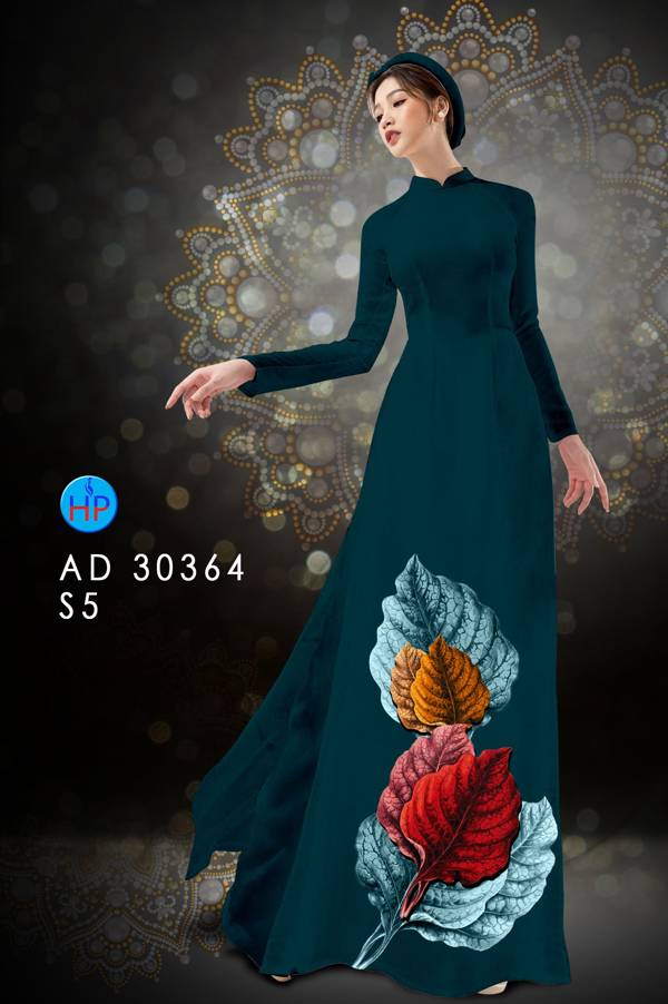 Vải Áo Dài In Hình Lá Thiết Kế 2021 AD 30364