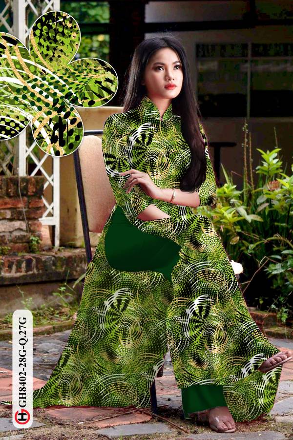 Vải Áo Dài Hoa Văn Thiết Kế 2021 AD GH8402 42 Vải Áo Dài Hoa Văn Thiết Kế 2021 AD GH8402