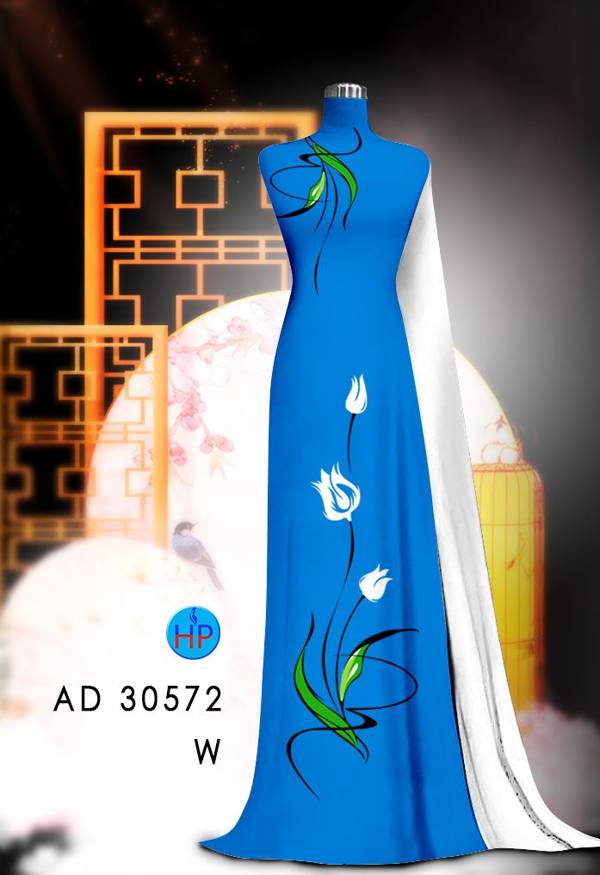 Vải Áo Dài Hoa In 3D Kiểu Mới AD 30572 74 Vải Áo Dài Hoa In 3D Kiểu Mới AD 30572