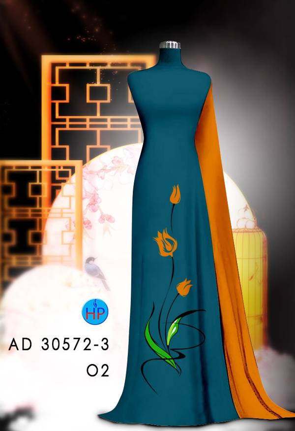 Vải Áo Dài Hoa In 3D Kiểu Mới AD 30572 77 Vải Áo Dài Hoa In 3D Kiểu Mới AD 30572