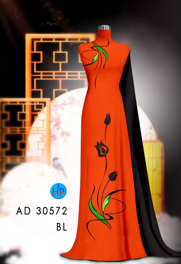 Vải Áo Dài Hoa In 3D Kiểu Mới AD 30572 79 Vải Áo Dài Hoa In 3D Kiểu Mới AD 30572