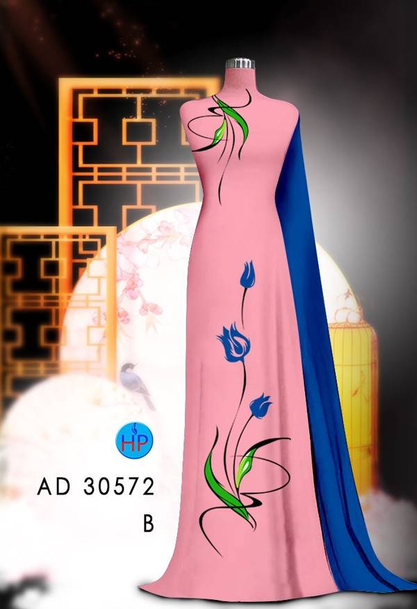 Vải Áo Dài Hoa In 3D Kiểu Mới AD 30572 84 Vải Áo Dài Hoa In 3D Kiểu Mới AD 30572