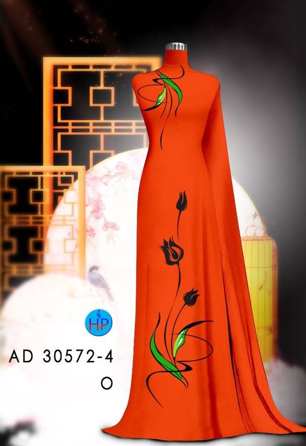 Vải Áo Dài Hoa In 3D Kiểu Mới AD 30572 88 Vải Áo Dài Hoa In 3D Kiểu Mới AD 30572