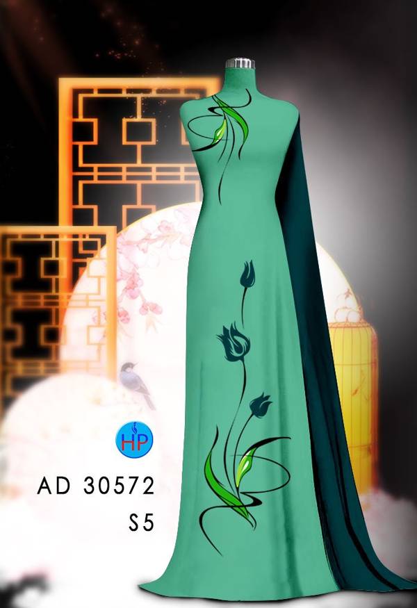 Vải Áo Dài Hoa In 3D Kiểu Mới AD 30572 87 Vải Áo Dài Hoa In 3D Kiểu Mới AD 30572