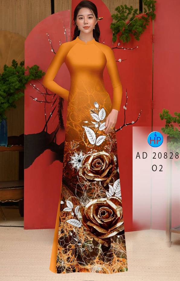 Vải Áo Dài Hoa Hồng Vừa Ra  AD 20828