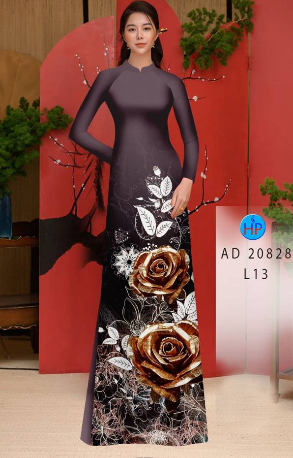 Vải Áo Dài Hoa Hồng Vừa Ra  AD 20828