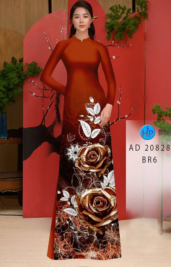Vải Áo Dài Hoa Hồng Vừa Ra  AD 20828