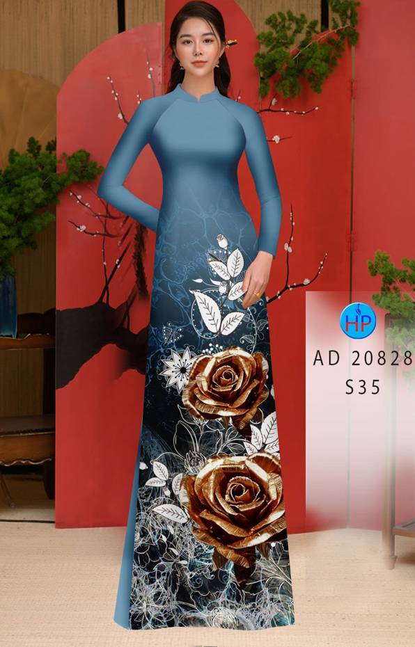 Vải Áo Dài Hoa Hồng Vừa Ra  AD 20828