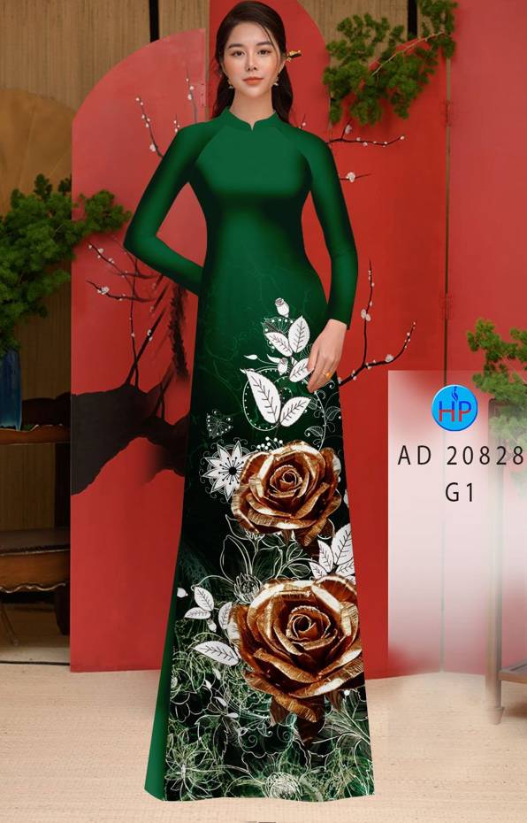 Vải Áo Dài Hoa Hồng Vừa Ra  AD 20828