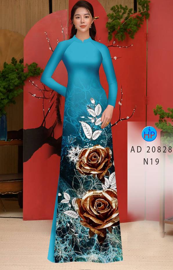 Vải Áo Dài Hoa Hồng Vừa Ra  AD 20828