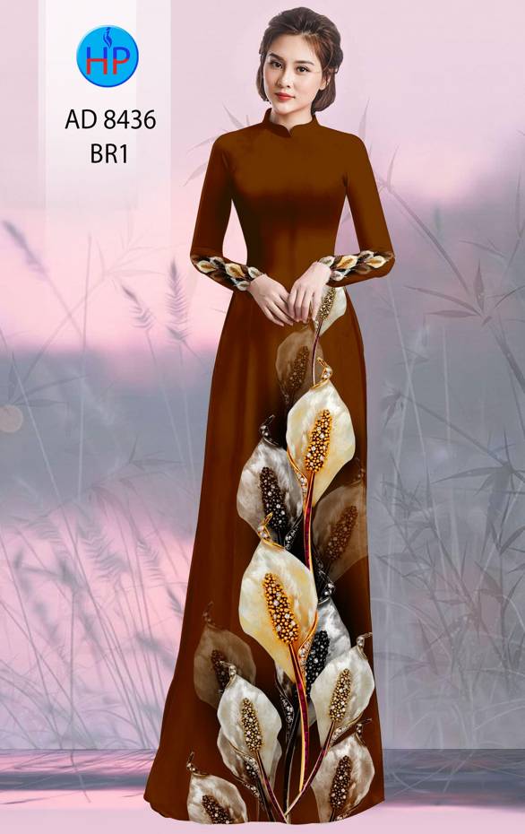 Vải Áo Dài Hoa Hồng Môn Độc Đáo AD 8436