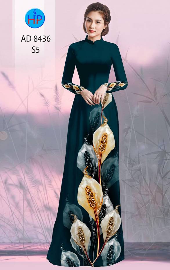 Vải Áo Dài Hoa Hồng Môn Độc Đáo AD 8436