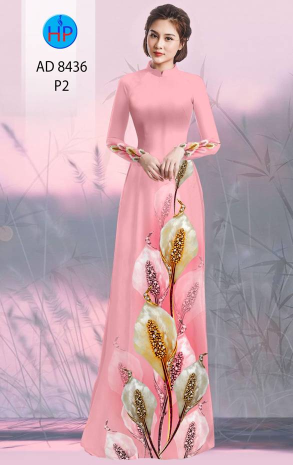 Vải Áo Dài Hoa Hồng Môn Độc Đáo AD 8436