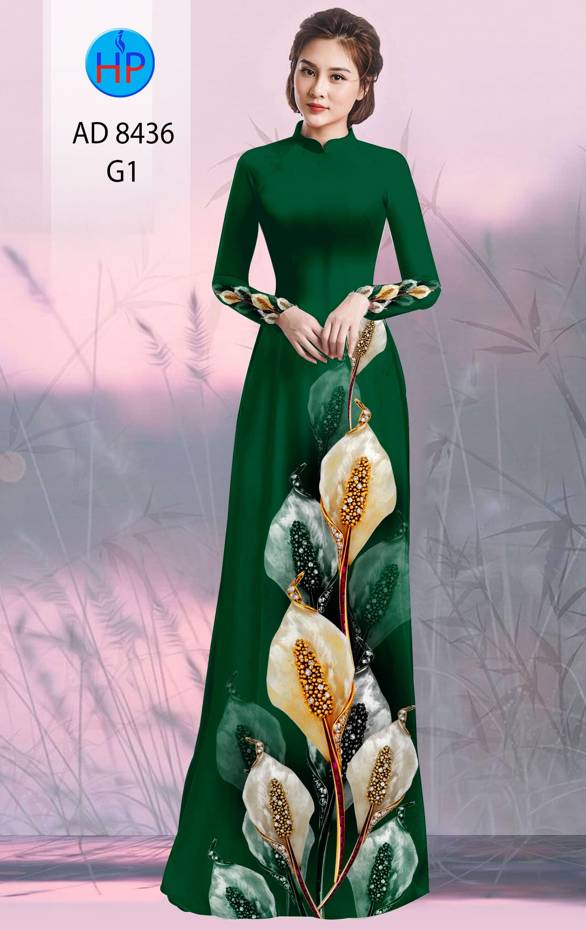 Vải Áo Dài Hoa Hồng Môn Độc Đáo AD 8436