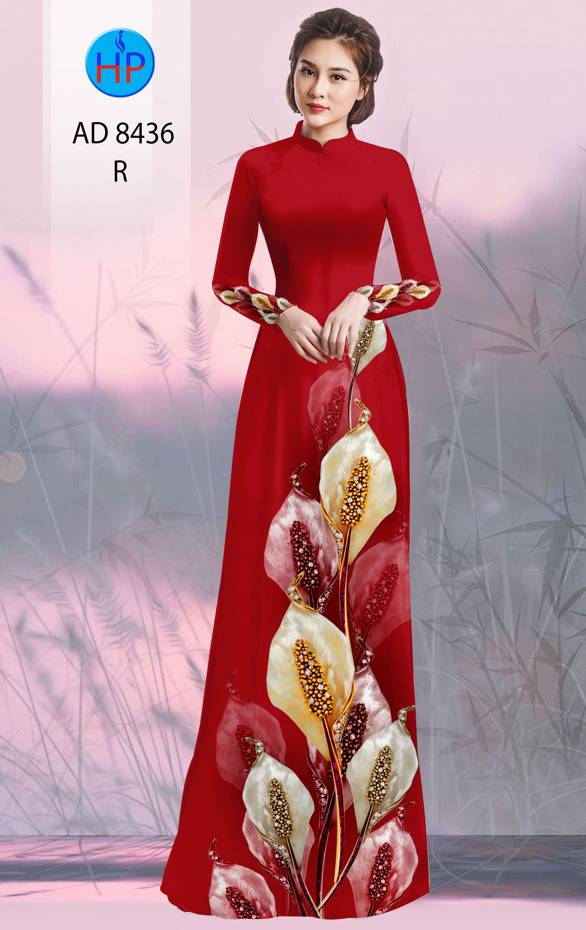 Vải Áo Dài Hoa Hồng Môn Độc Đáo AD 8436