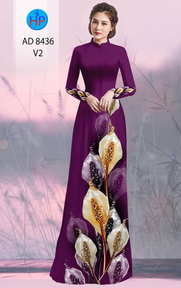 Vải Áo Dài Hoa Hồng Môn Độc Đáo AD 8436