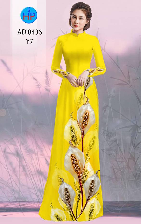 Vải Áo Dài Hoa Hồng Môn Độc Đáo AD 8436