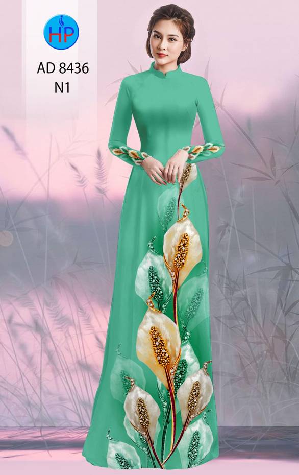 Vải Áo Dài Hoa Hồng Môn Độc Đáo AD 8436