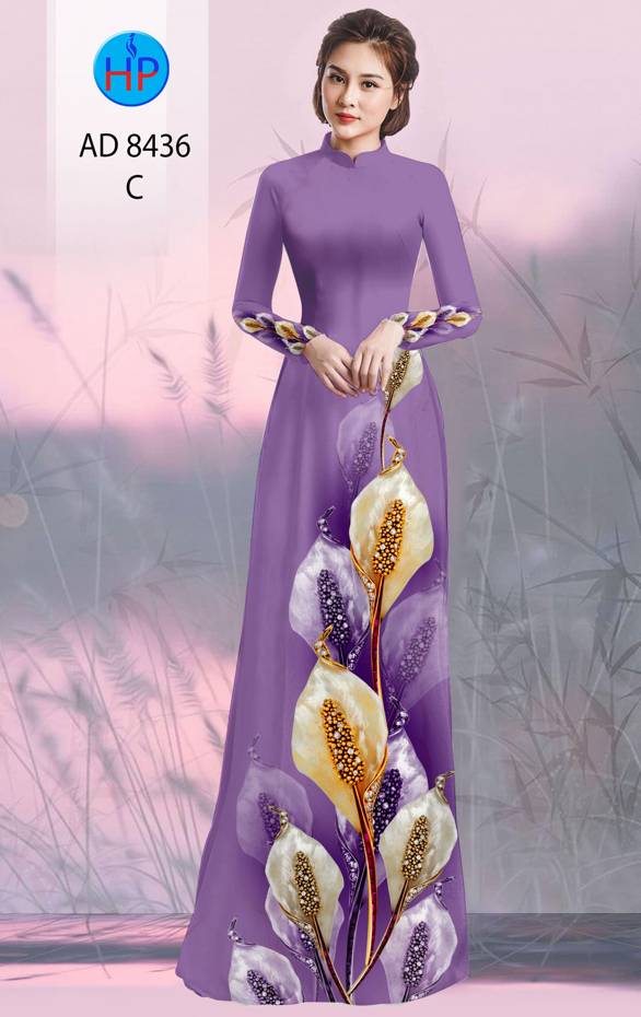 Vải Áo Dài Hoa Hồng Môn Độc Đáo AD 8436