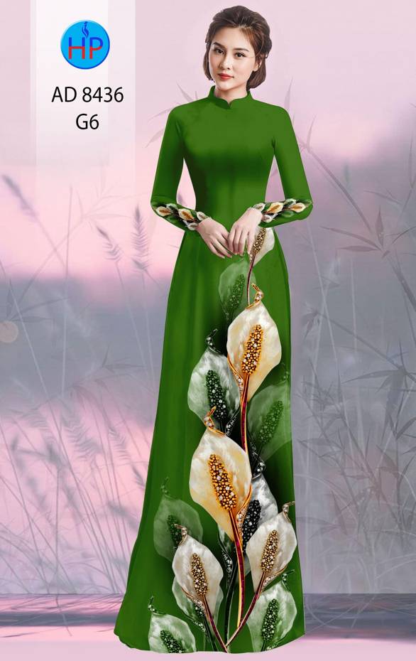 Vải Áo Dài Hoa Hồng Môn Độc Đáo AD 8436