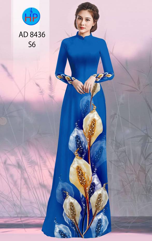 Vải Áo Dài Hoa Hồng Môn Độc Đáo AD 8436