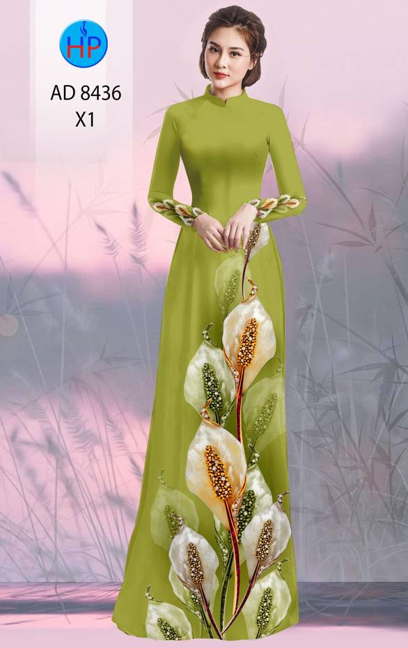 Vải Áo Dài Hoa Hồng Môn Độc Đáo AD 8436