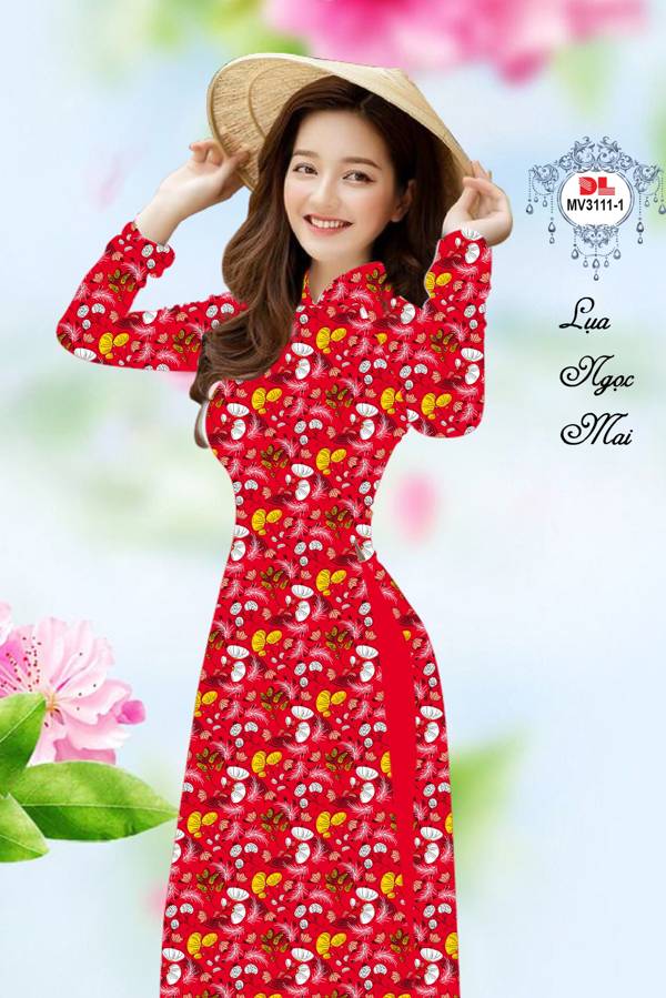 Vải Áo Dài Hoa In 3D Vừa Ra AD MV3111 50 Vải Áo Dài Hoa In 3D Vừa Ra  AD MV3111