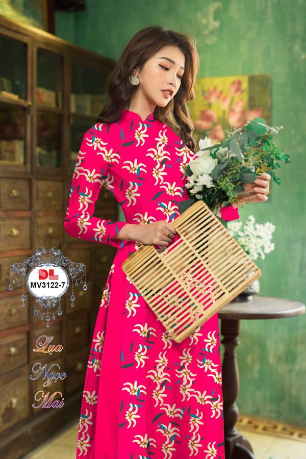 Vải Áo Dài Hoa Đều Thiết Kế 2021 AD MV3122 41 Vải Áo Dài Hoa Đều Thiết Kế 2021 AD MV3122