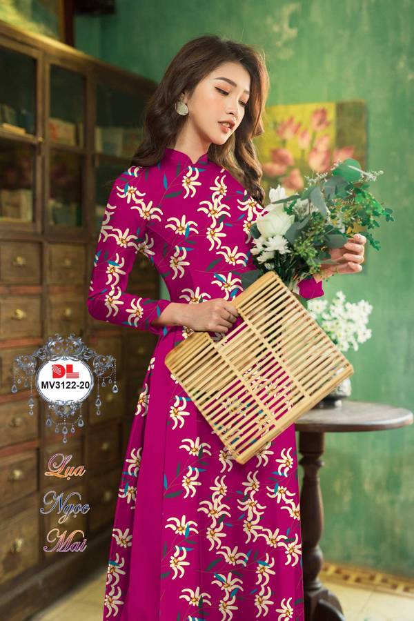 Vải Áo Dài Hoa Đều Thiết Kế 2021 AD MV3122 53 Vải Áo Dài Hoa Đều Thiết Kế 2021 AD MV3122