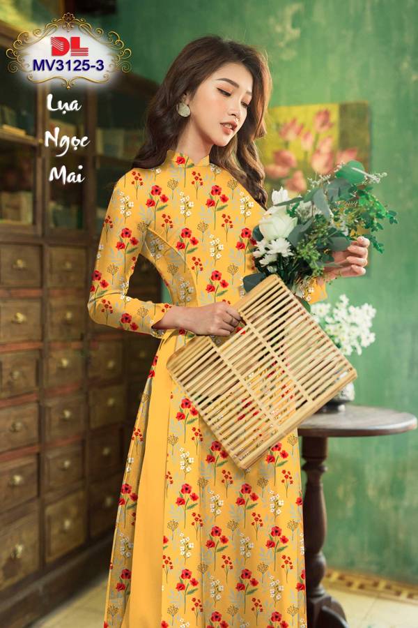 Vải Áo Dài Hoa Đều Mới Ra AD MV3125