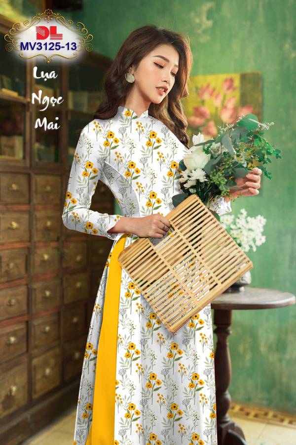 Vải Áo Dài Hoa Đều Mới Ra AD MV3125