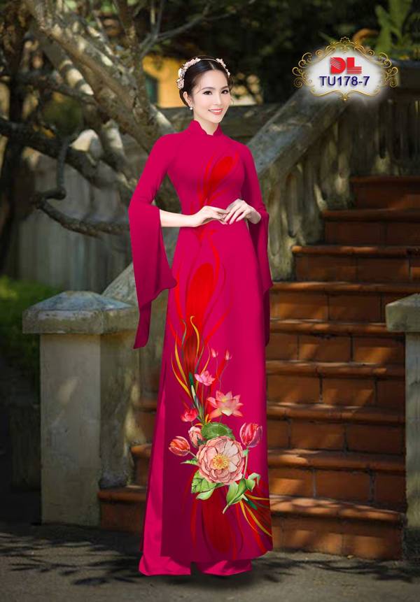 Vải Áo Dài Hoa Sen Mới Ra AD TU178 21 Vải Áo Dài Hoa Sen Mới Ra AD TU178