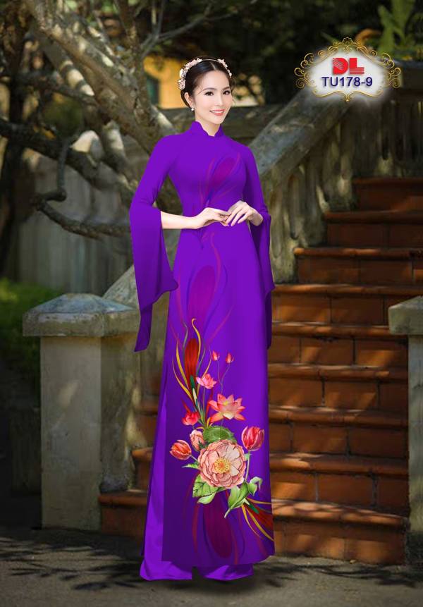 Vải Áo Dài Hoa Sen Mới Ra AD TU178 22 Vải Áo Dài Hoa Sen Mới Ra AD TU178