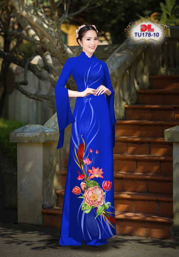 Vải Áo Dài Hoa Sen Mới Ra AD TU178 23 Vải Áo Dài Hoa Sen Mới Ra AD TU178