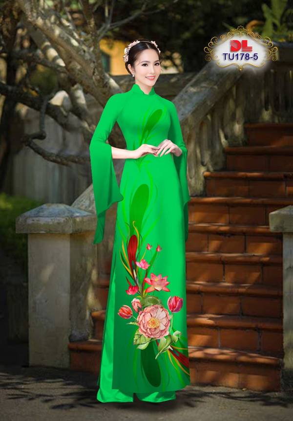 Vải Áo Dài Hoa Sen Mới Ra AD TU178 28 Vải Áo Dài Hoa Sen Mới Ra AD TU178