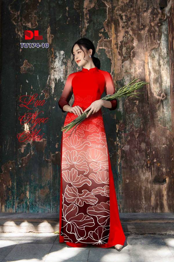 Vải Áo Dài Hình Lá Sen Vừa Ra AD TU174 23 Vải Áo Dài Hình Lá Sen Vừa Ra AD TU174