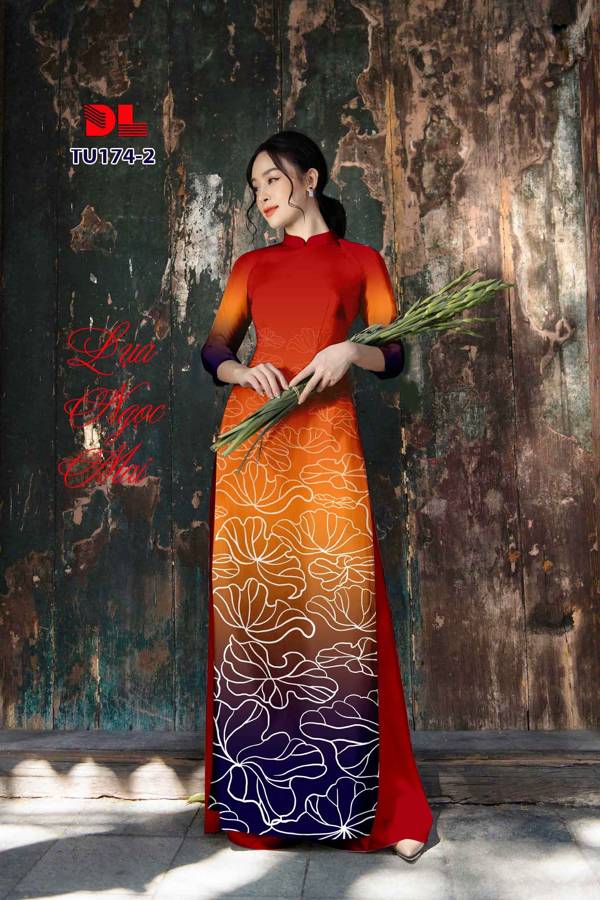 Vải Áo Dài Hình Lá Sen Vừa Ra AD TU174 25 Vải Áo Dài Hình Lá Sen Vừa Ra AD TU174