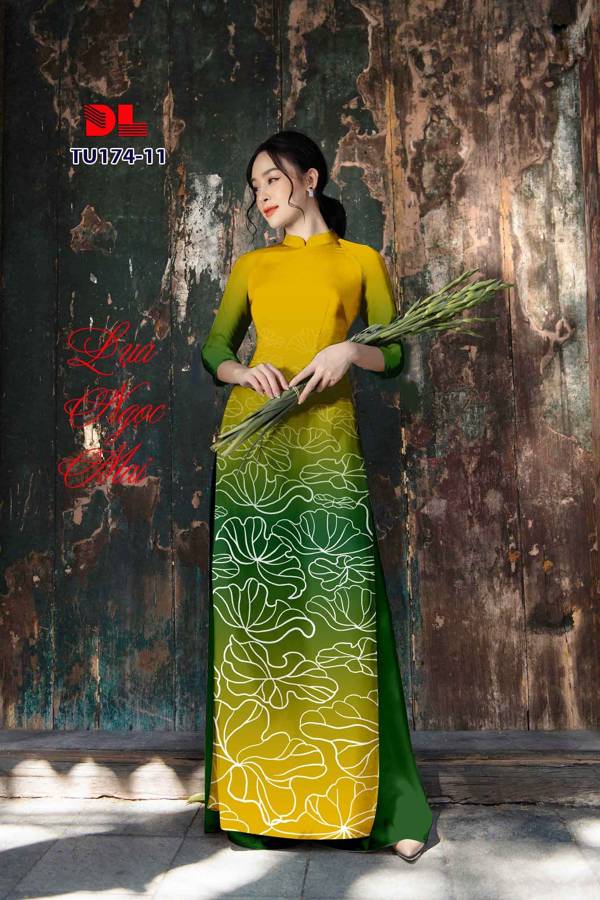 Vải Áo Dài Hình Lá Sen Vừa Ra AD TU174 24 Vải Áo Dài Hình Lá Sen Vừa Ra AD TU174