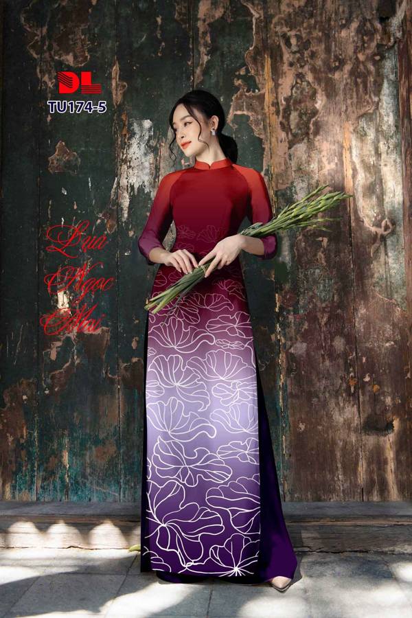 Vải Áo Dài Hình Lá Sen Vừa Ra AD TU174 28 Vải Áo Dài Hình Lá Sen Vừa Ra AD TU174