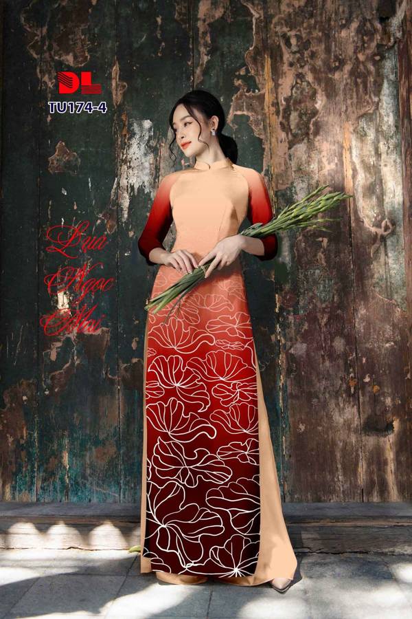 Vải Áo Dài Hình Lá Sen Vừa Ra AD TU174 27 Vải Áo Dài Hình Lá Sen Vừa Ra AD TU174
