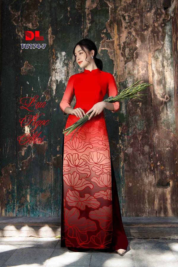 Vải Áo Dài Hình Lá Sen Vừa Ra AD TU174 30 Vải Áo Dài Hình Lá Sen Vừa Ra AD TU174