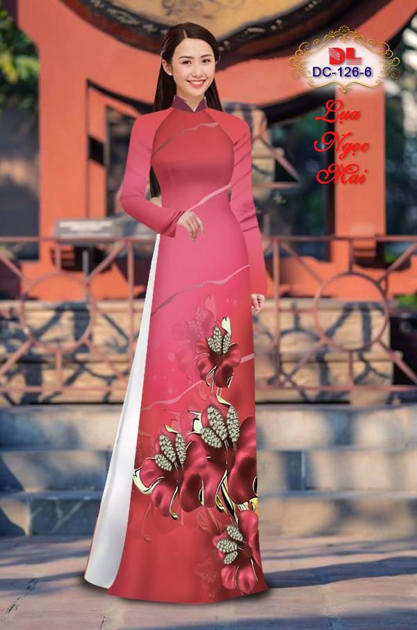 Vải Áo Dài Hoa In 3D Thiết Kế 2021 AD DC126 17 Vải Áo Dài Hoa In 3D Thiết Kế 2021 AD DC126