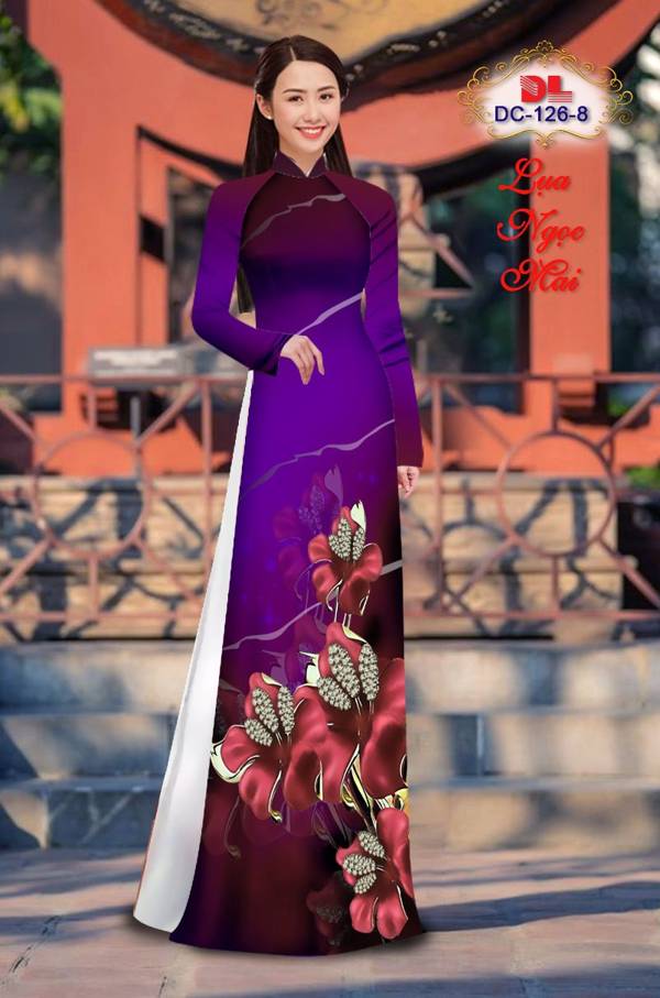 Vải Áo Dài Hoa In 3D Thiết Kế 2021 AD DC126 19 Vải Áo Dài Hoa In 3D Thiết Kế 2021 AD DC126