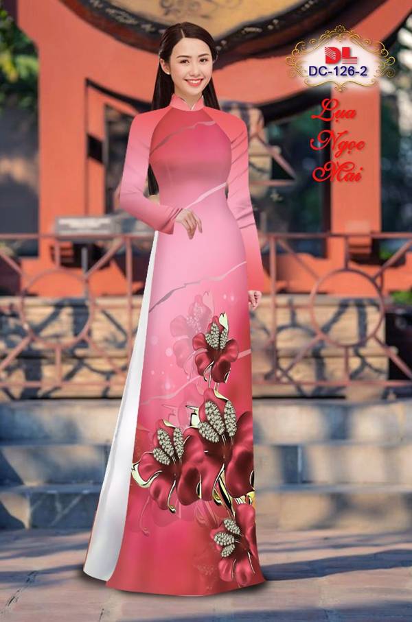 Vải Áo Dài Hoa In 3D Thiết Kế 2021 AD DC126 21 Vải Áo Dài Hoa In 3D Thiết Kế 2021 AD DC126