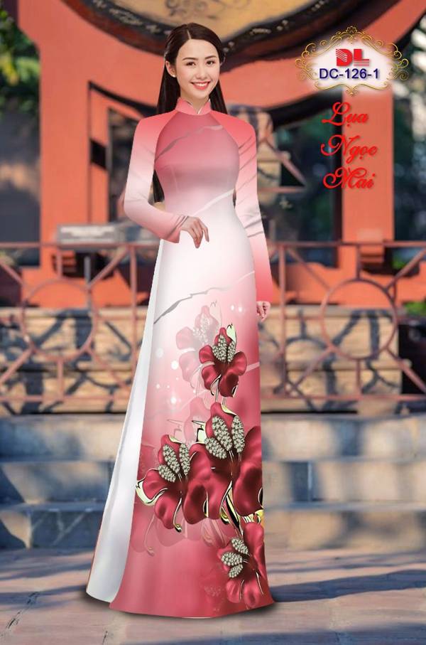 Vải Áo Dài Hoa In 3D Thiết Kế 2021 AD DC126 20 Vải Áo Dài Hoa In 3D Thiết Kế 2021 AD DC126
