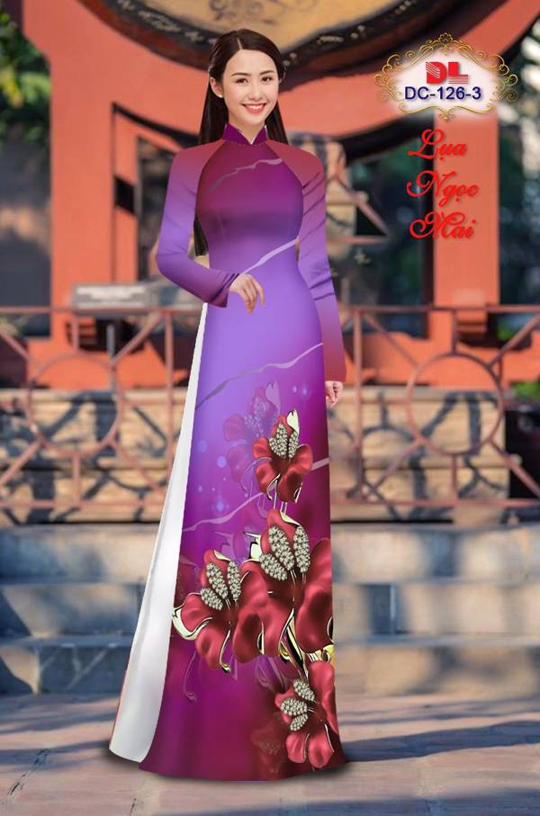 Vải Áo Dài Hoa In 3D Thiết Kế 2021 AD DC126 22 Vải Áo Dài Hoa In 3D Thiết Kế 2021 AD DC126
