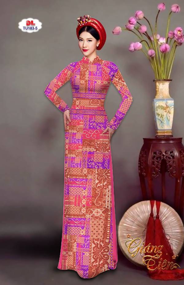 Vải Áo Dài Hoa Văn Kiểu Mới AD TU183